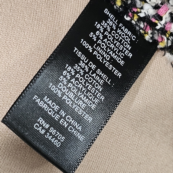 REBECCA TAYLOR Women Tweed Wool Blend Pink Multi Jacket 2 - Picture 10 of 10